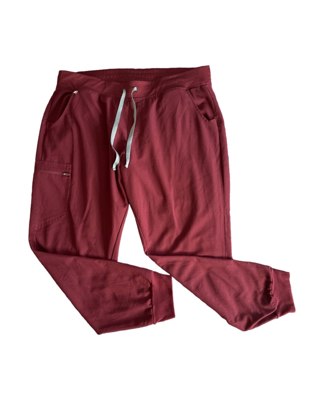FIGS Zamora Jogger Scrub Pants Women’s Burgundy W18SW2005 Drawstring Medical